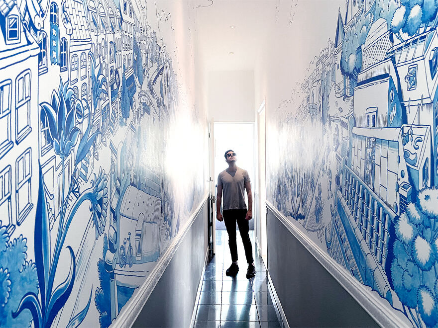 The 5-meter-long corridor walks the viewer into a journey inside the artwork itself