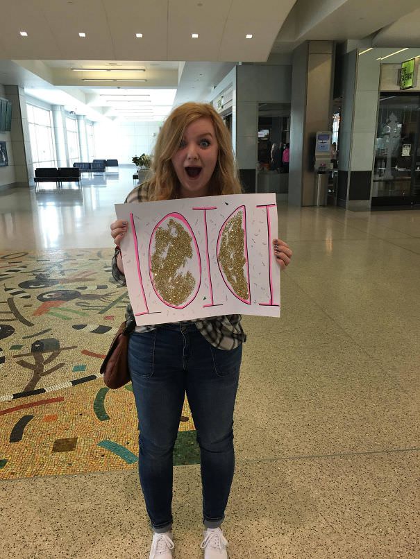 My cousin picked me up from the airport today and welcomed me with this sign