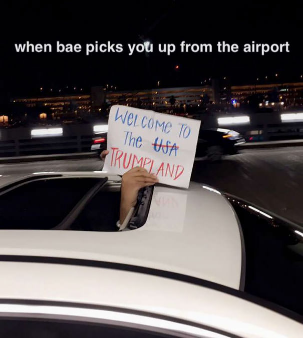 Boyfriend picked me up from the airport