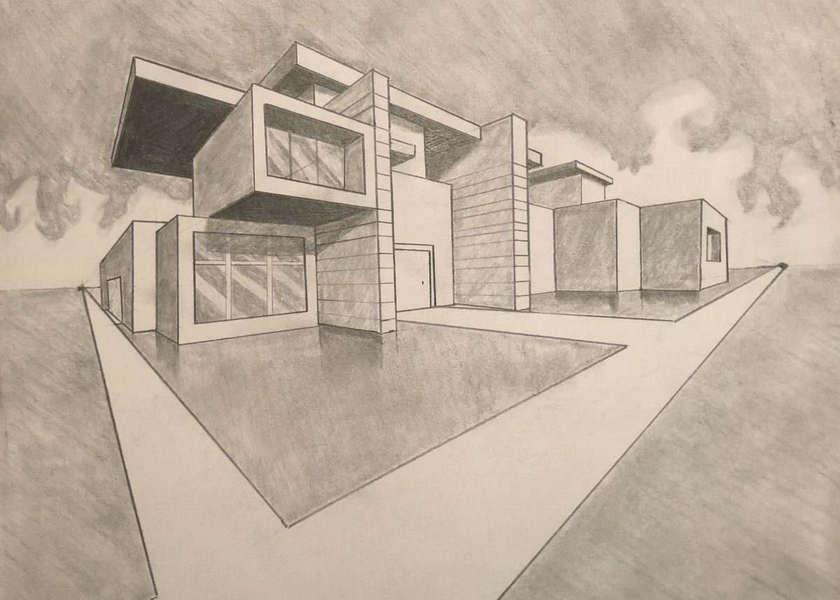 Two point perspective.