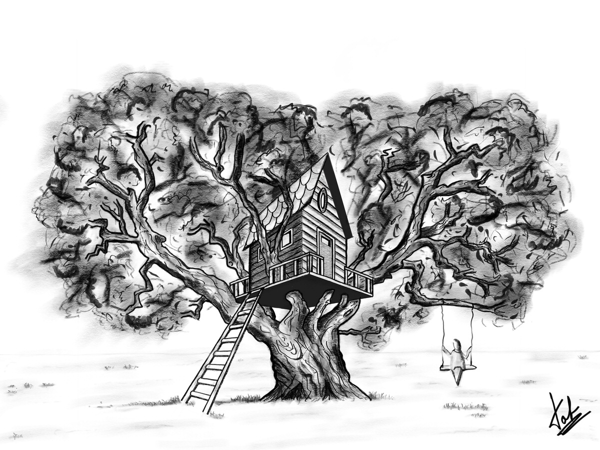 Tree house in 2-point perspective