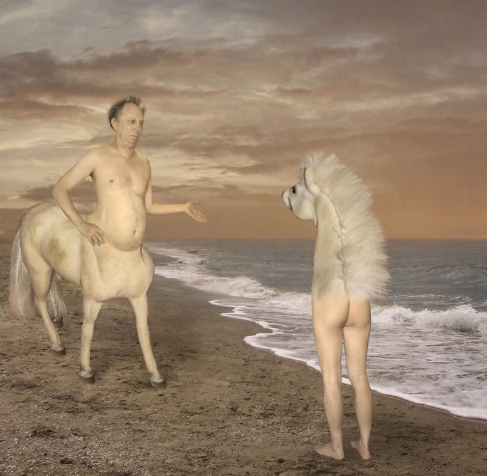 "A centaur has met the wrong half. he was very puzzled."