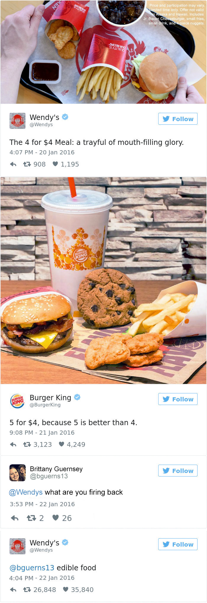 Wendy's versus burger king