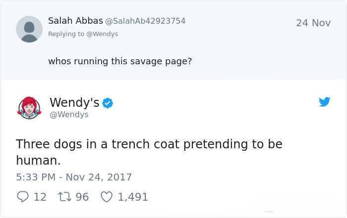 Wendy's keeping incognito