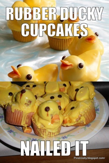 Sad rubber ducky cupcakes? Nailed it!