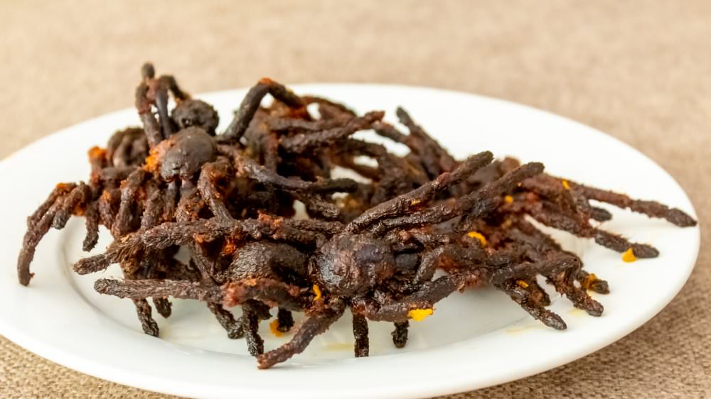 Fried tarantulas