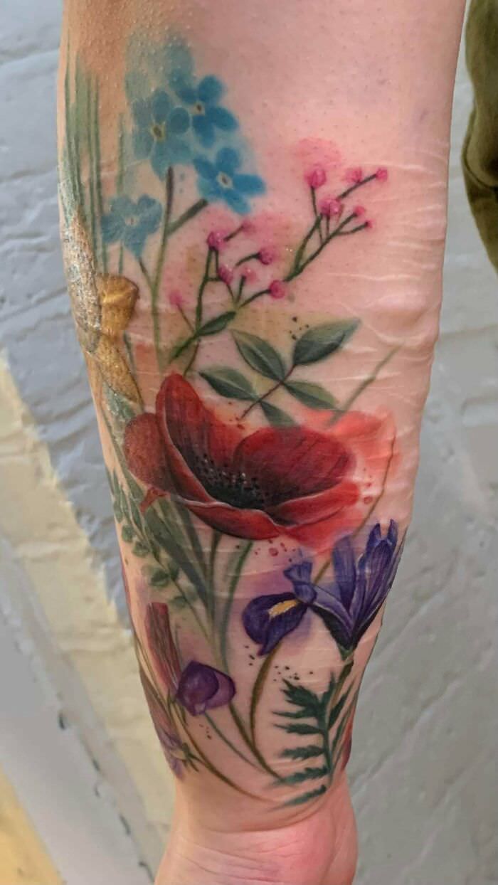 Watercolour scar cover-up