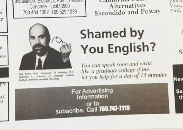 Shamed by you english?