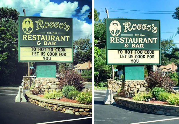 A friend of mine called a restaurant about a spelling mistake on their sign. And they changed it