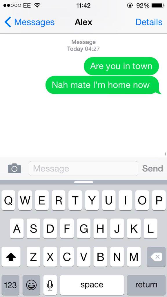 Last night i was so drunk i replied to my own text