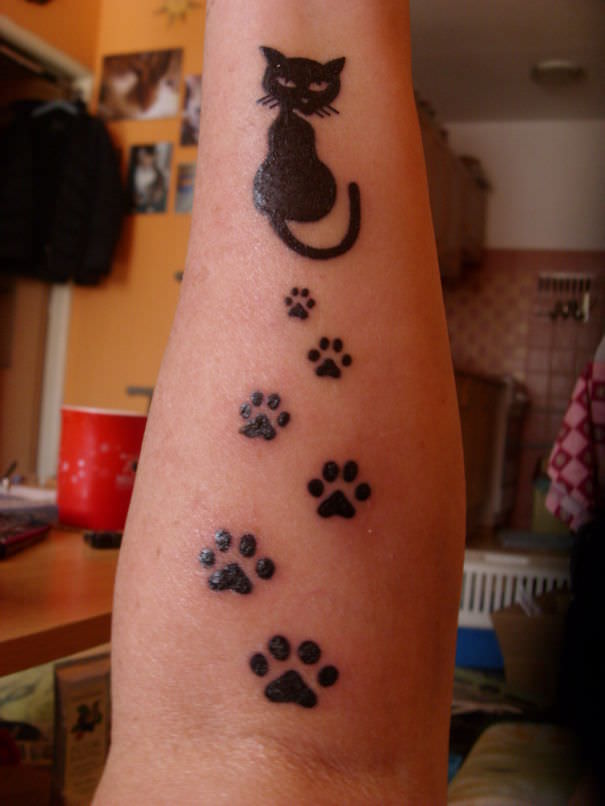 My first cat tattoo (third in total)