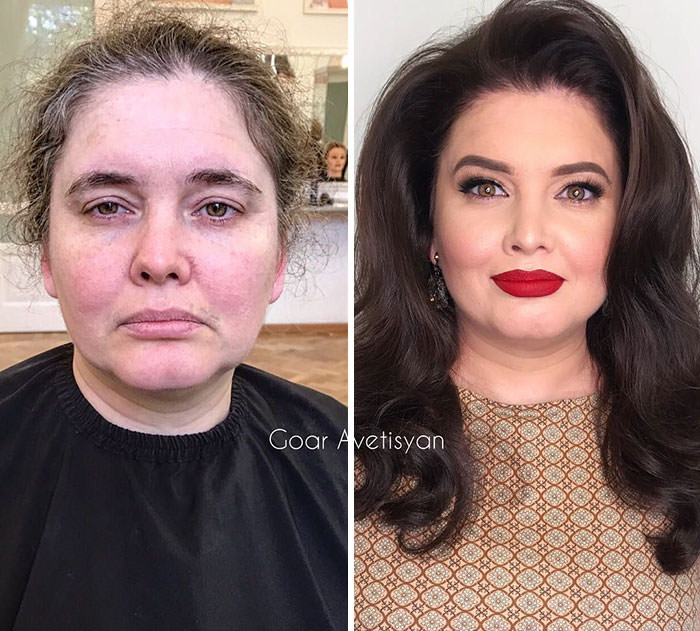 Goar saw this woman unexpectedly and wanted to give her a make up transformation she would not forget