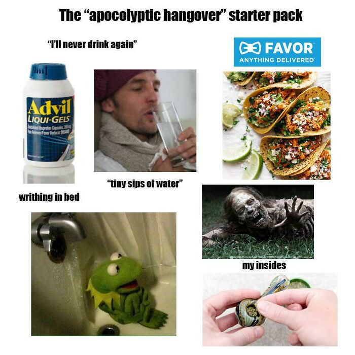 Hungover on new years day starter pack