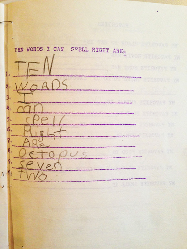 Apparently even 7 year old me was a smart ass