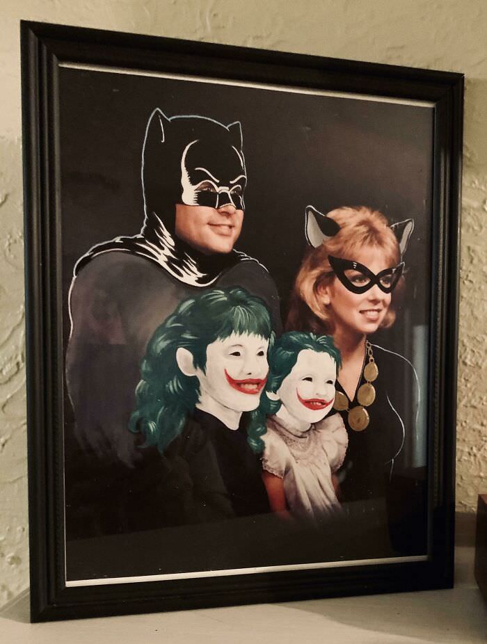 Batman Family Portrait - A drunken purchase turns into a beloved family portrait.