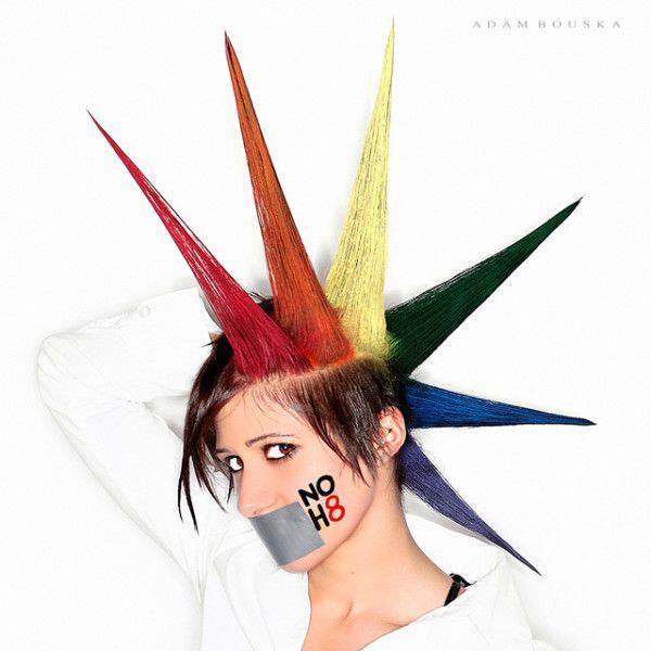 Colorful liberty spikes hairstyle