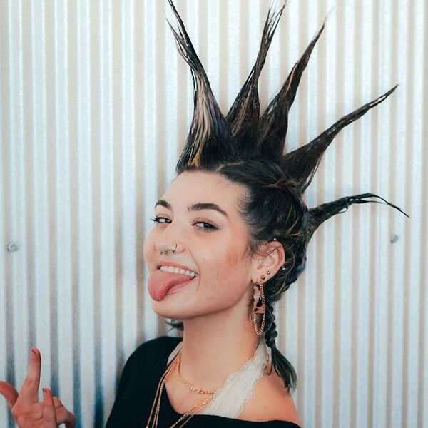 Crazy liberty spikes mohawk with braids
