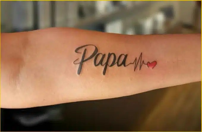 A beautiful hand tattoo design that symbolizes a son or daughter's love and appreciation for their father.