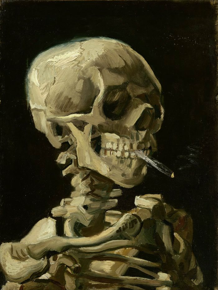 Skull of a Skeleton with Burning Cigarette, 1886
