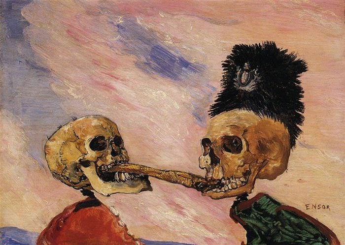 Skeletons Fighting over a Pickled Herring by James Ensor's Skeletons, 1891
