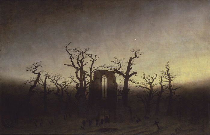 The Abbey in the Oakwood by Caspar David Friedric, 1810