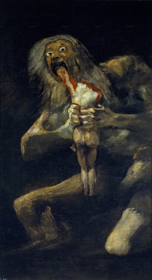 Saturn Devouring His Son by Francisco Goya, 1820s