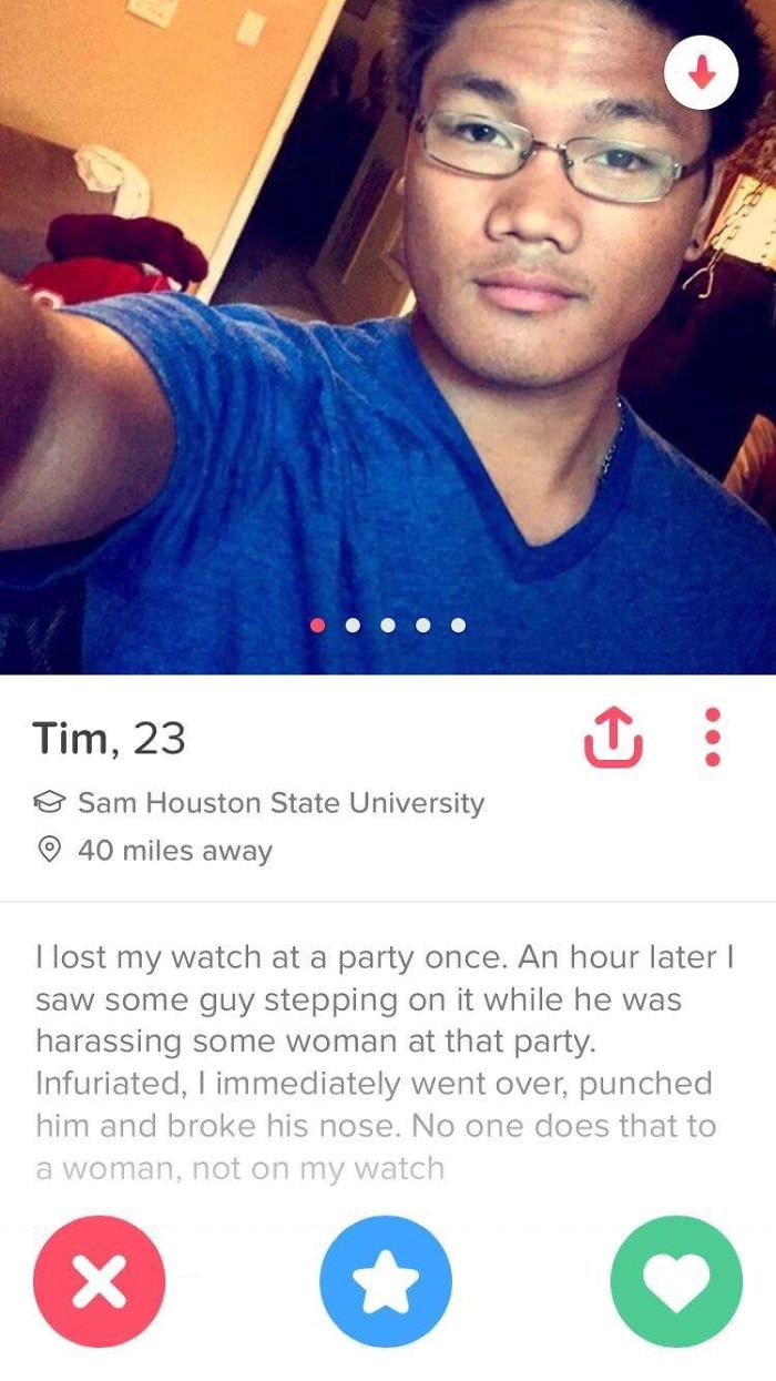 Tinder profile with puns