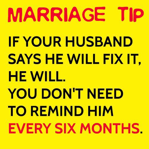 Now, a piece of advice for wives.