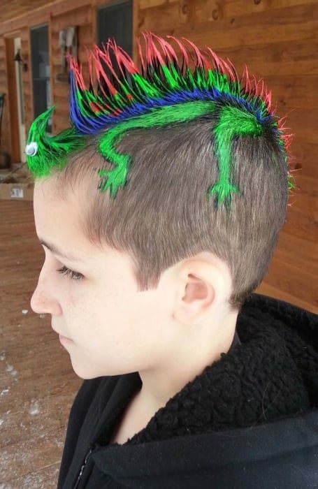 Colorful lizard hair