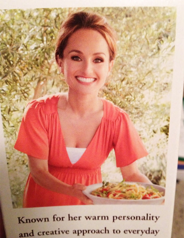 What did they do to her in this pasta box photo?