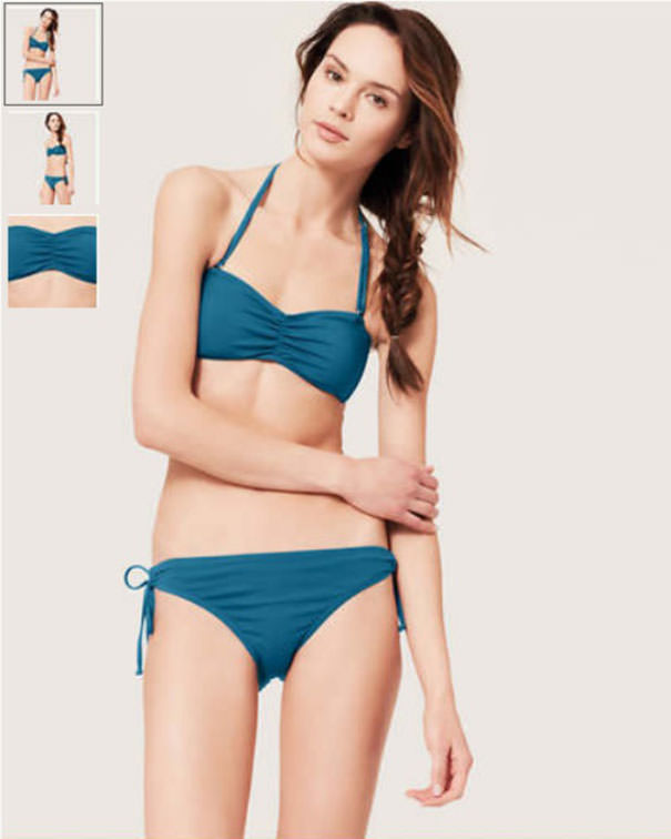 The top and bottom halves of this Ann Taylor model don't match in this photo.