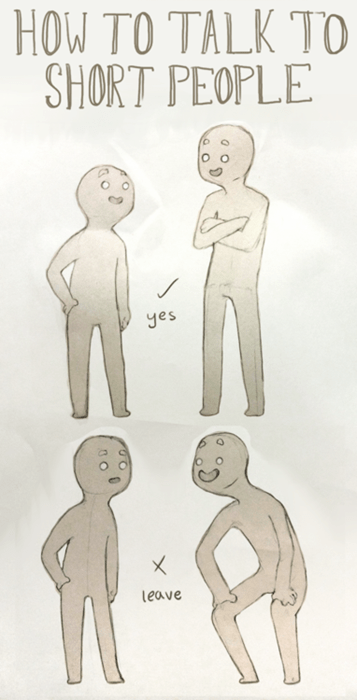 A reminder about how to talk to short people