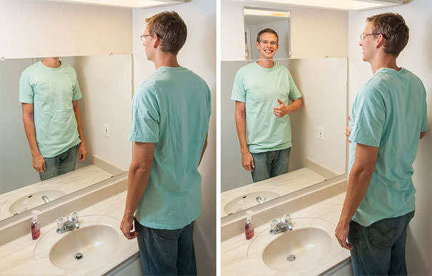 Adjusting my low bathroom mirror