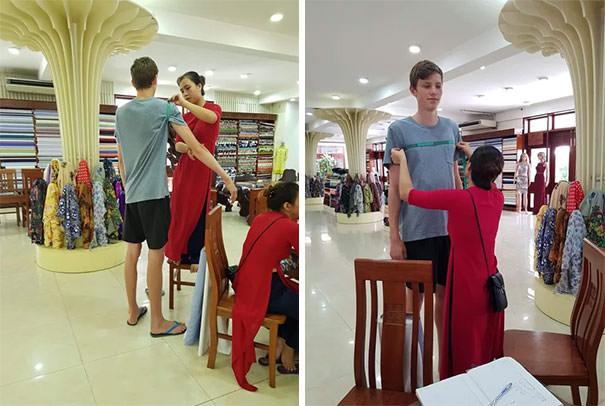 Tailoring a shirt in Vietnam