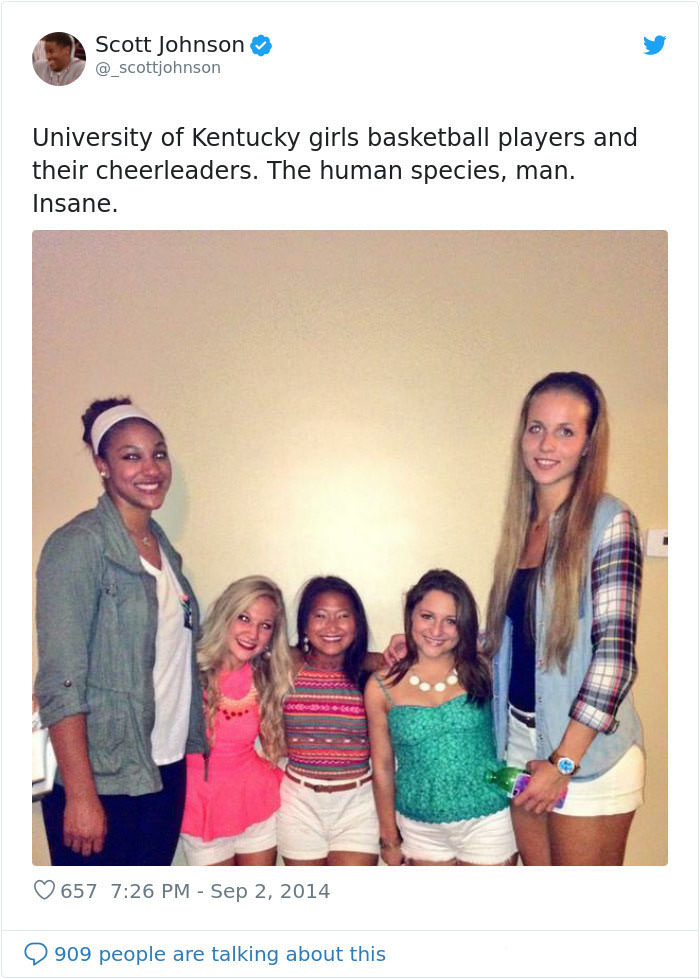 Female basketball players versus cheerleaders.