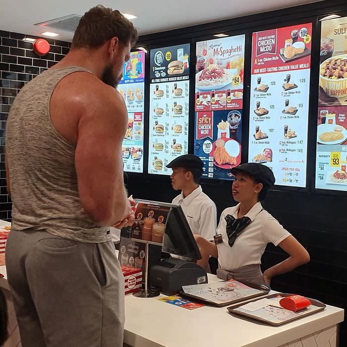 The Dutch Giant spotted at McDonald's in the Philippines.