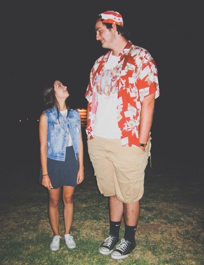 I'm 6'8" and she's 4'10".