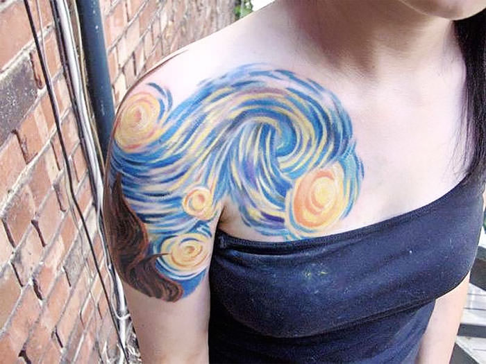A tattoo of Van Gogh's "Starry Night"