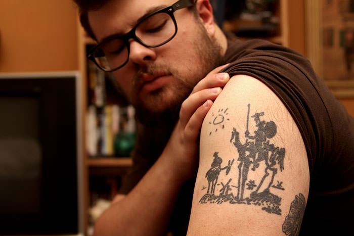 A tattoo of Picasso's "Don Quixote"