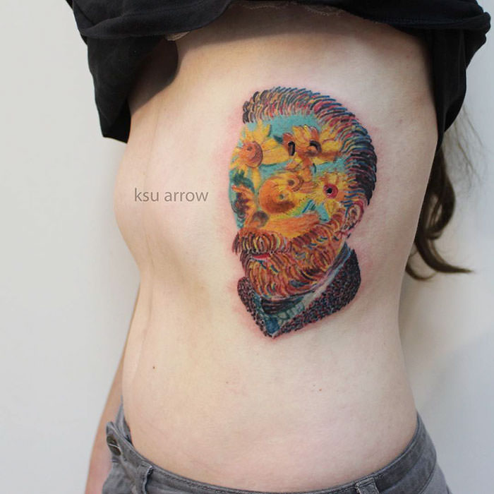 A tattoo inspired by Vincent Van Gogh's art
