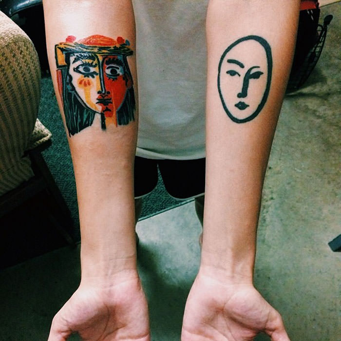 A tattoo inspired by Picasso and Matisse's art