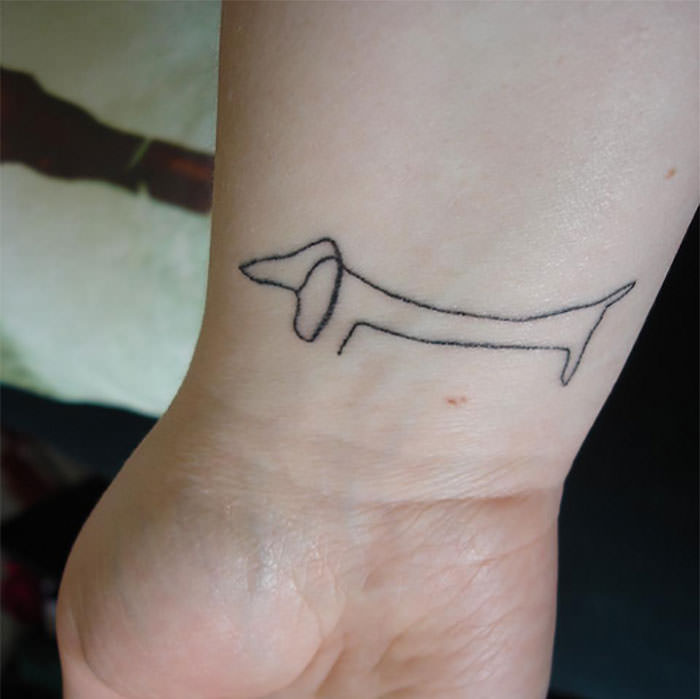 A tattoo of Picasso's "The Dog"