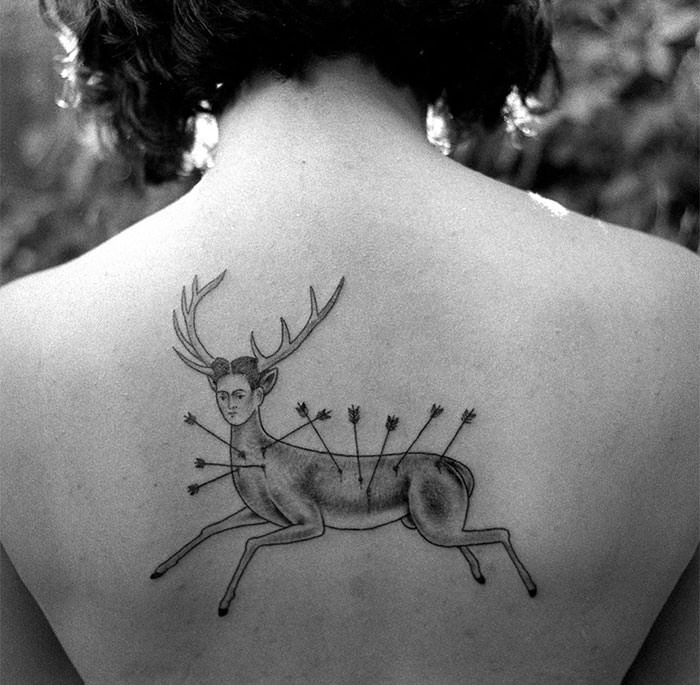 A tattoo of Frida Kahlo's "The Wounded Deer"