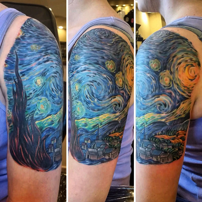 A tattoo of Van Gogh's "Starry Night"