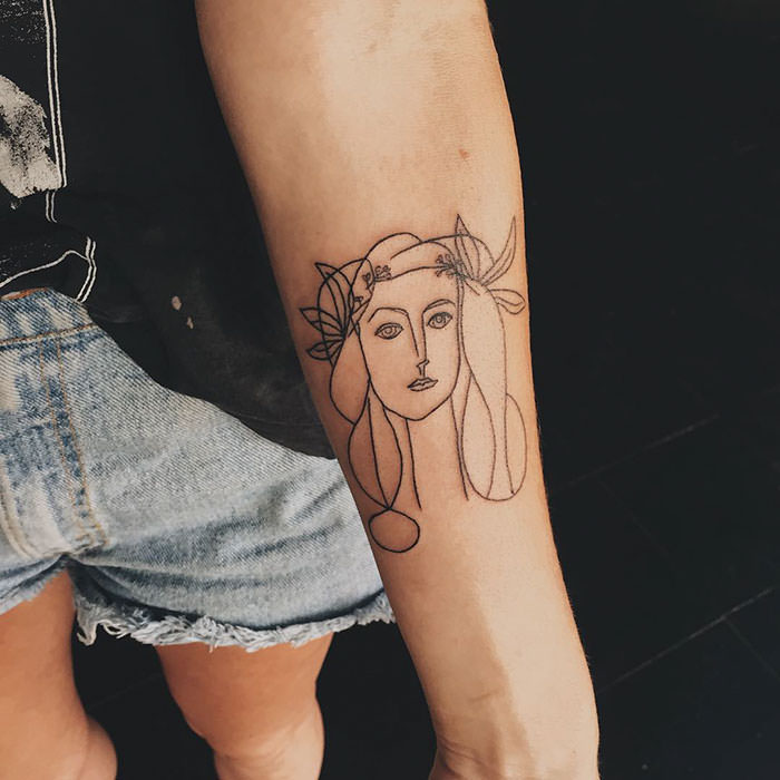 A tattoo of Picasso's art