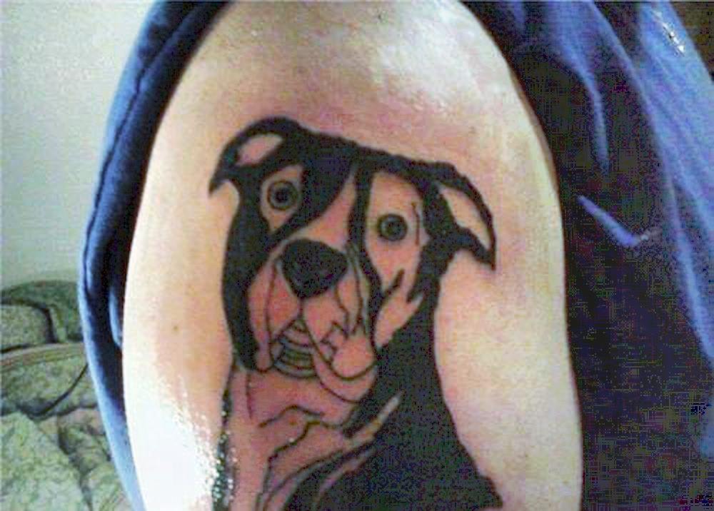 How can you hate your dog this much to give it such an awful tattoo?
