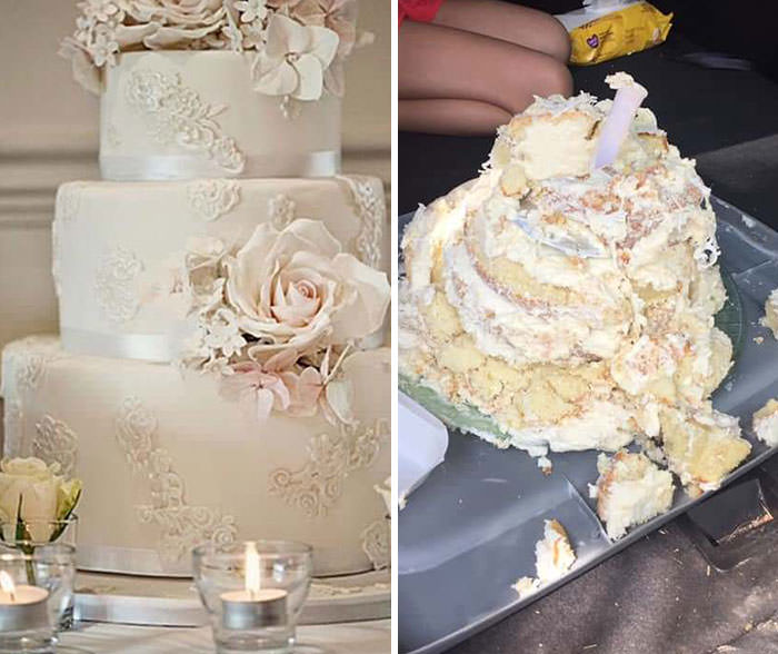 A friend's wedding cake was simple yet elegant.