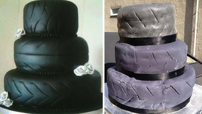 This wedding cake was one of the top 10 worst wedding cake fails seen.