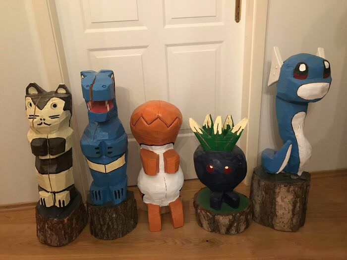 Carving Pokémon figurines