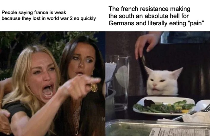 Pain means bread in French
